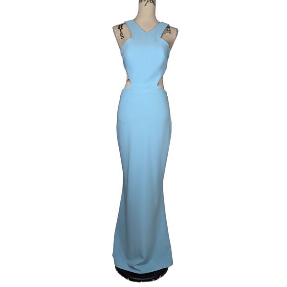 Maria Bianca Nero Aqua Backless Stretch Cutout Mermaid Dress Size 4 - Picture 2 of 16